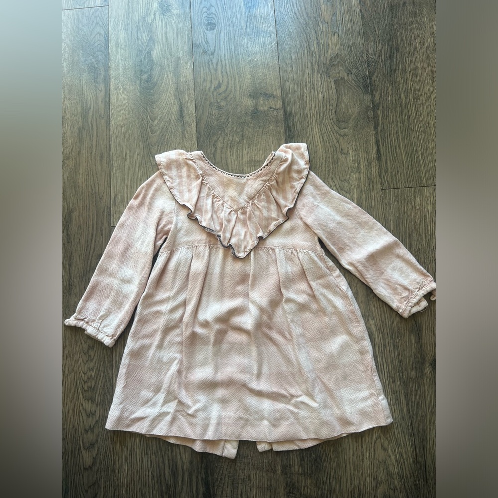 Zara Pink Plaid Long Sleeve Dress - Size 3/4